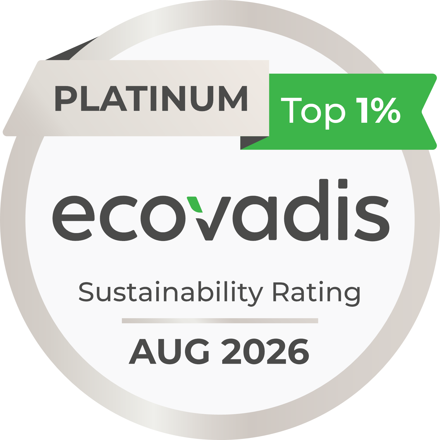 EcoVadis August 2026 Platinum Medal